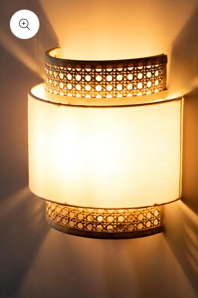 Rattan Wall Scone Lamp