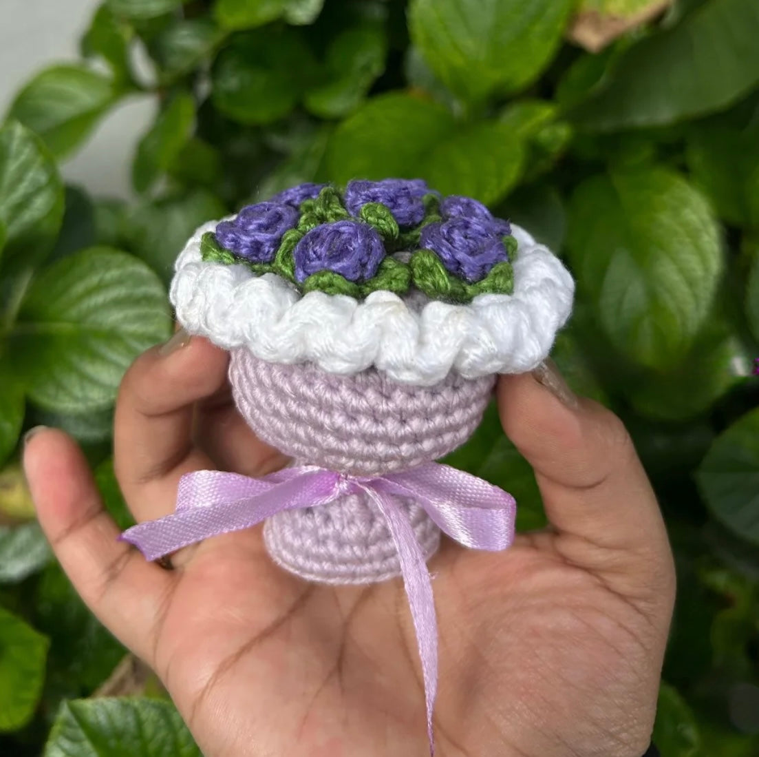 Crochet Mini Bouquet Keychain