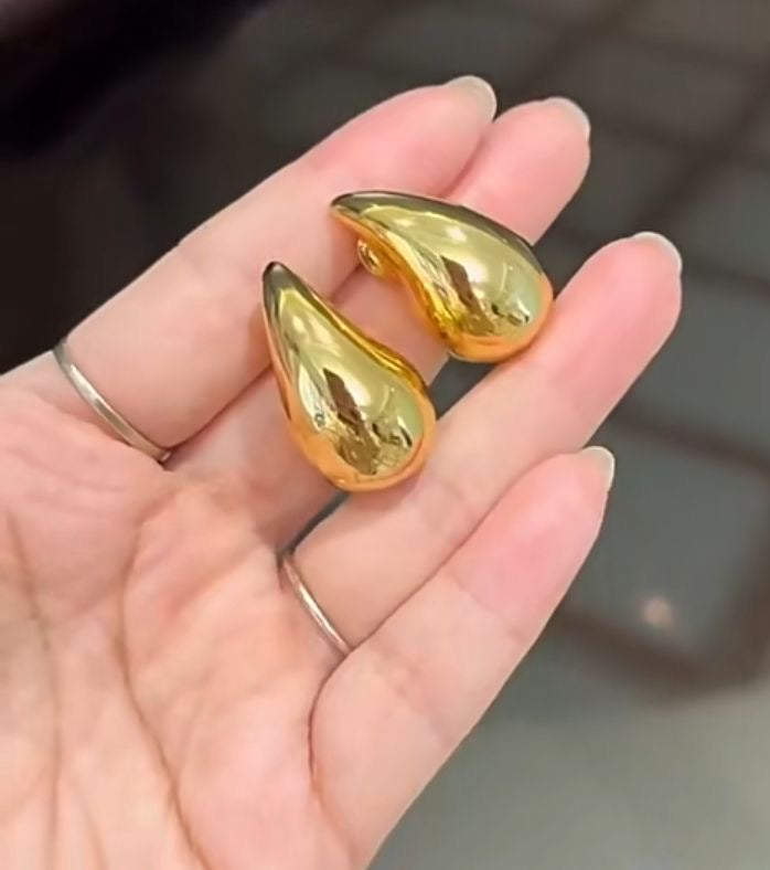 Trendy 18K Gold Plated Teardrop Earrings