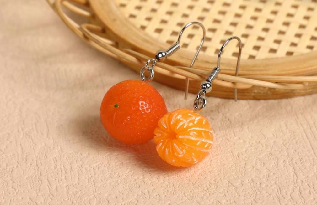 Cute Orange Fruit Earrings