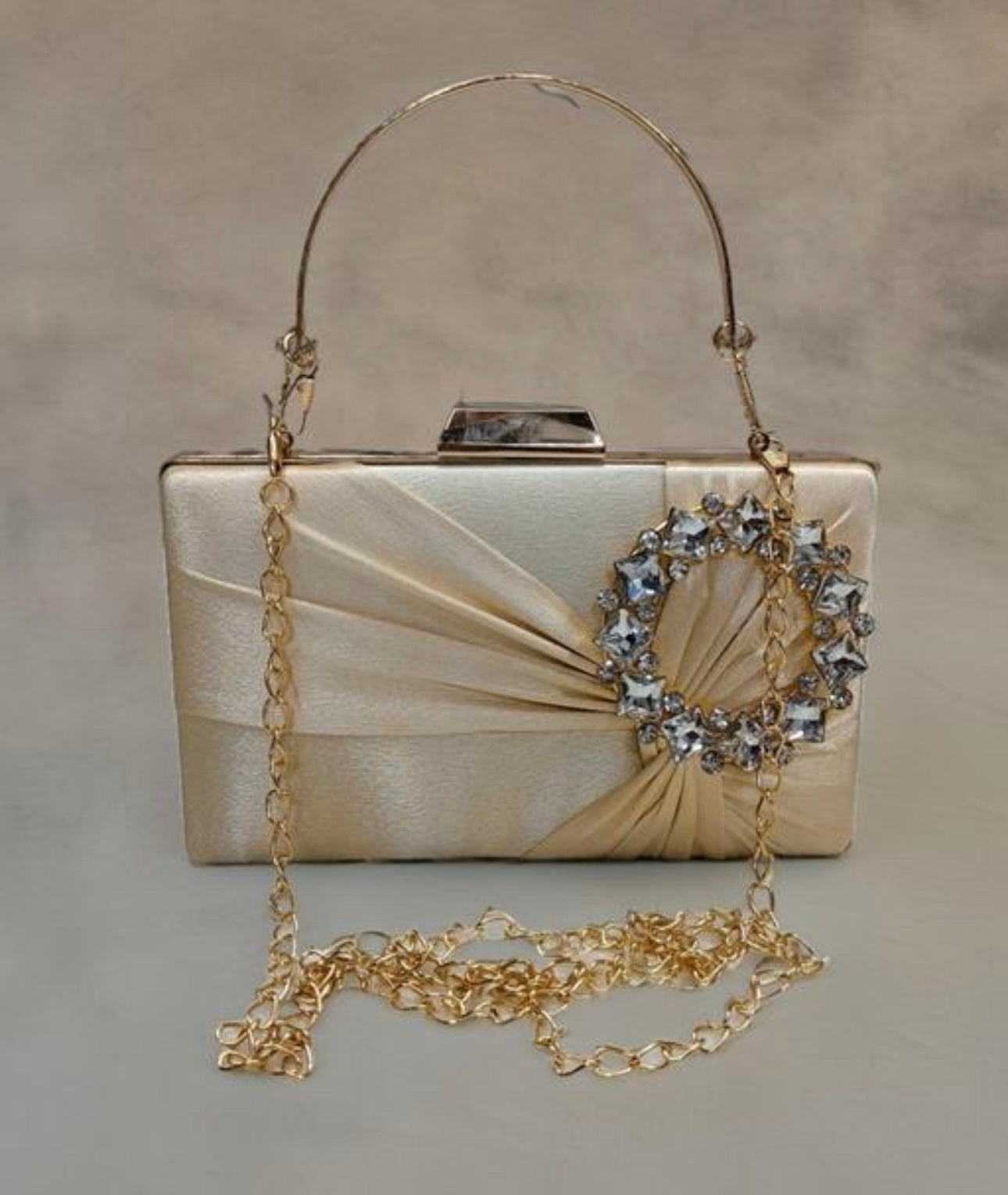 Elegant Satin Box Party Clutch Bag with Handle