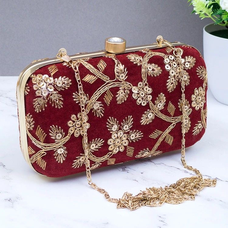 Elegant Embroidered Unique Party Clutch Bags for Weddings