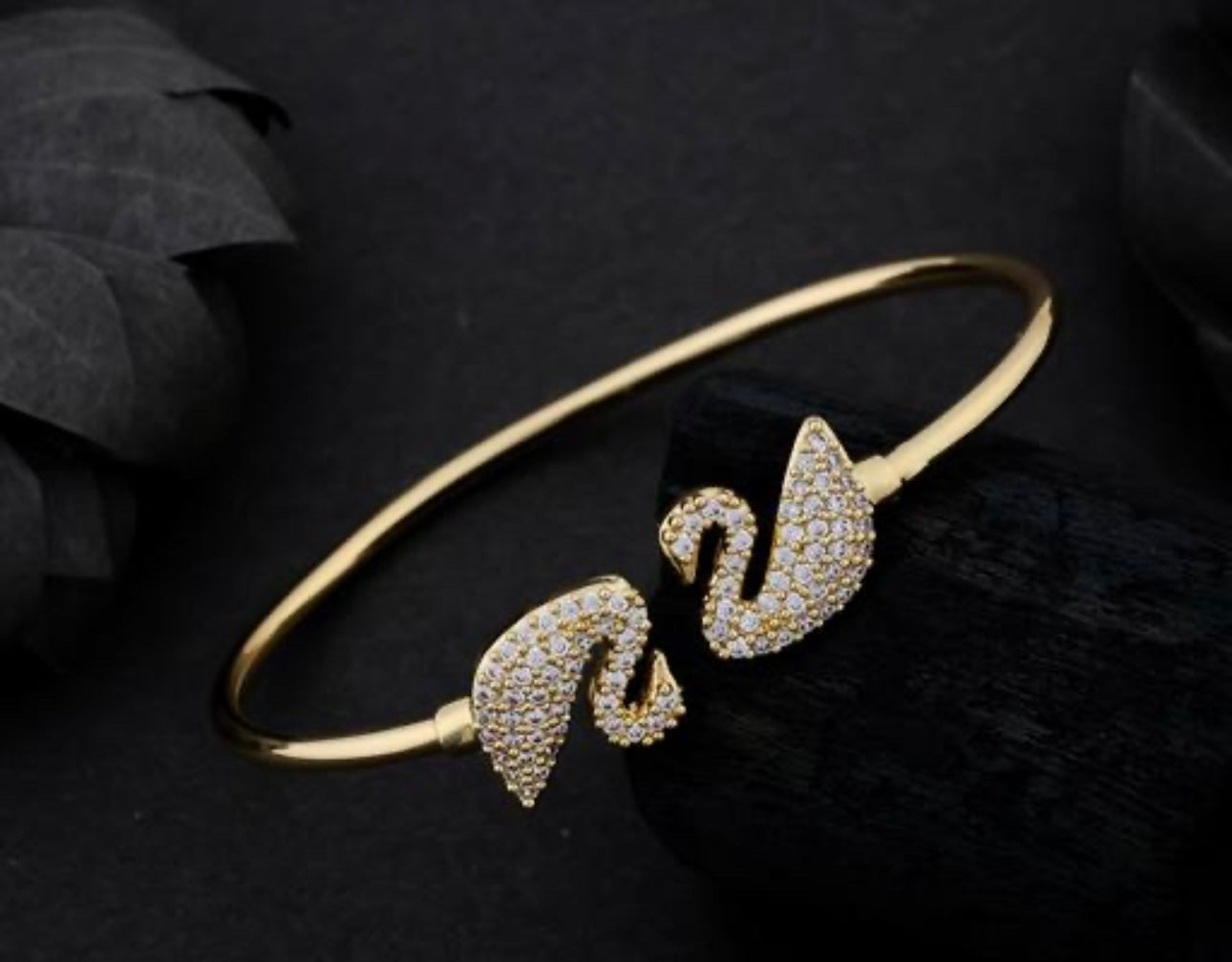 Petite Gold Plated Swans Bracelet