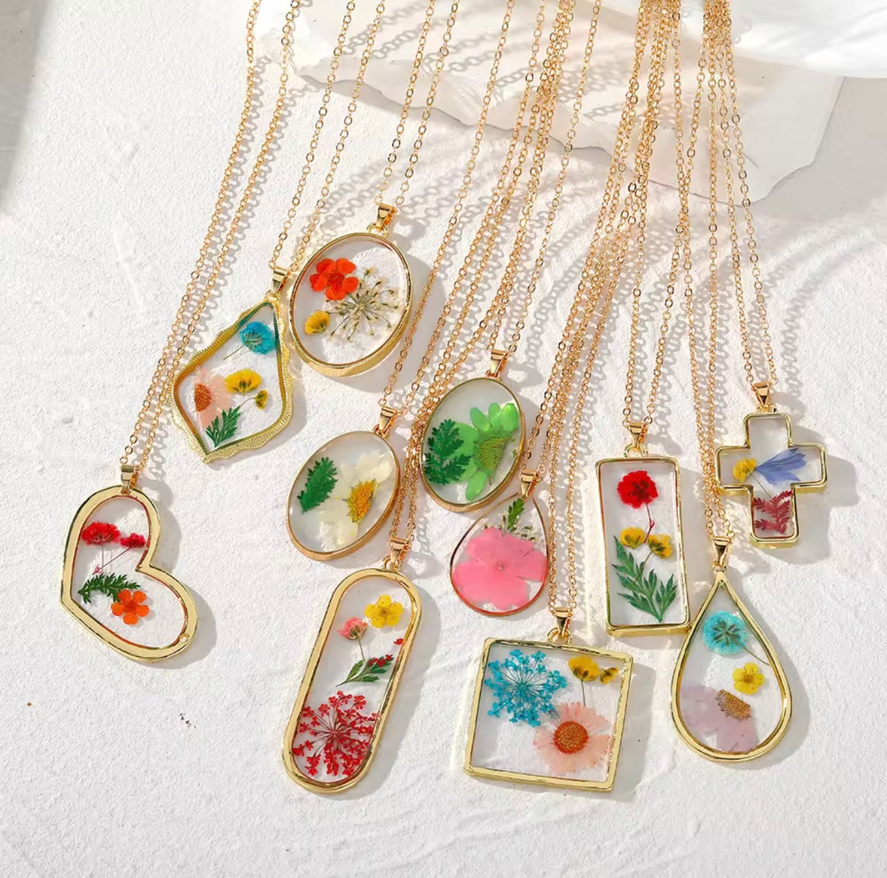 Pendants with Real Pressed Flowers