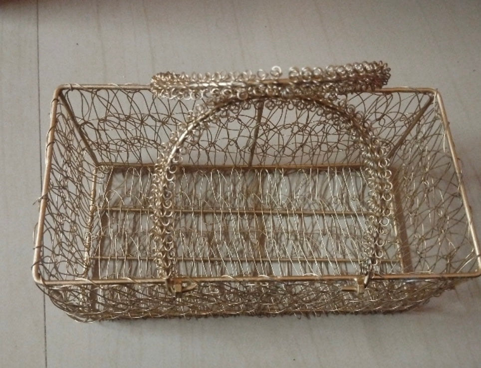 Multipurpose Gold Metal Mesh-wire Basket