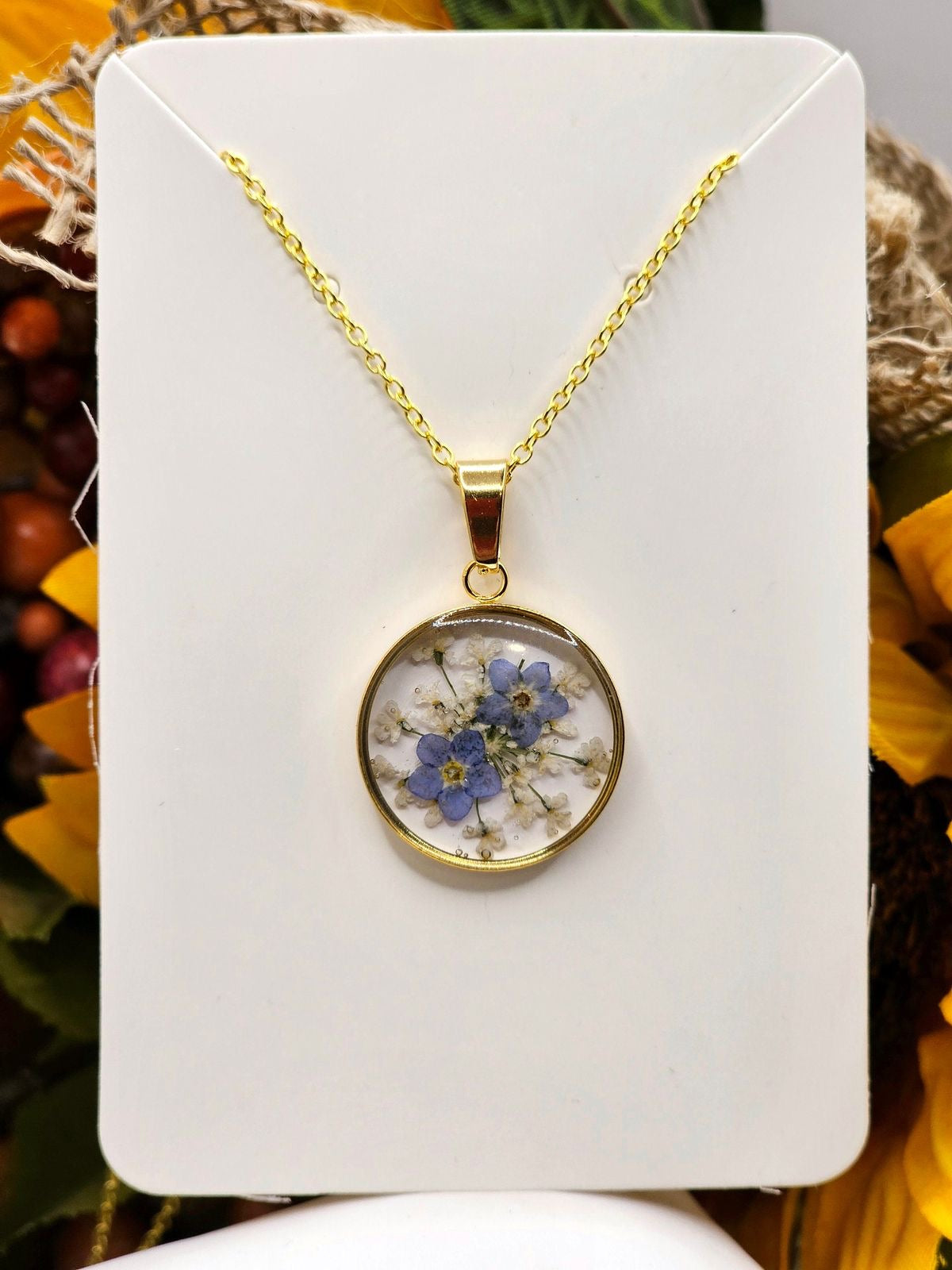 Pendants with Real Pressed Flowers