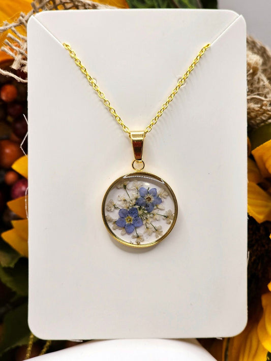 Pendants with Real Pressed Flowers