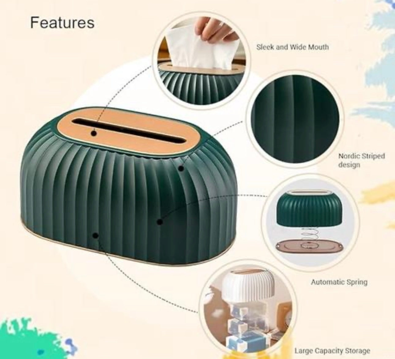 Luxury Striped Tissue Holder