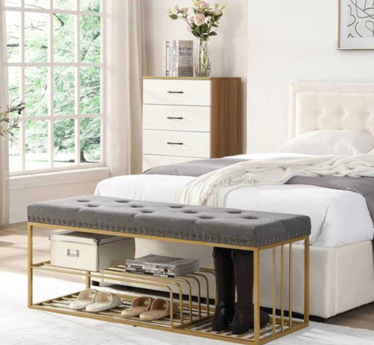 Luxe Velvet Upholstered Storage Bench