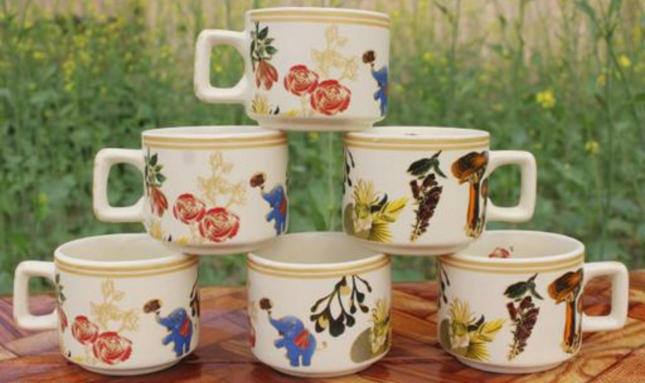 Beautiful Abstract Art Ceramic Cups - Set of 6