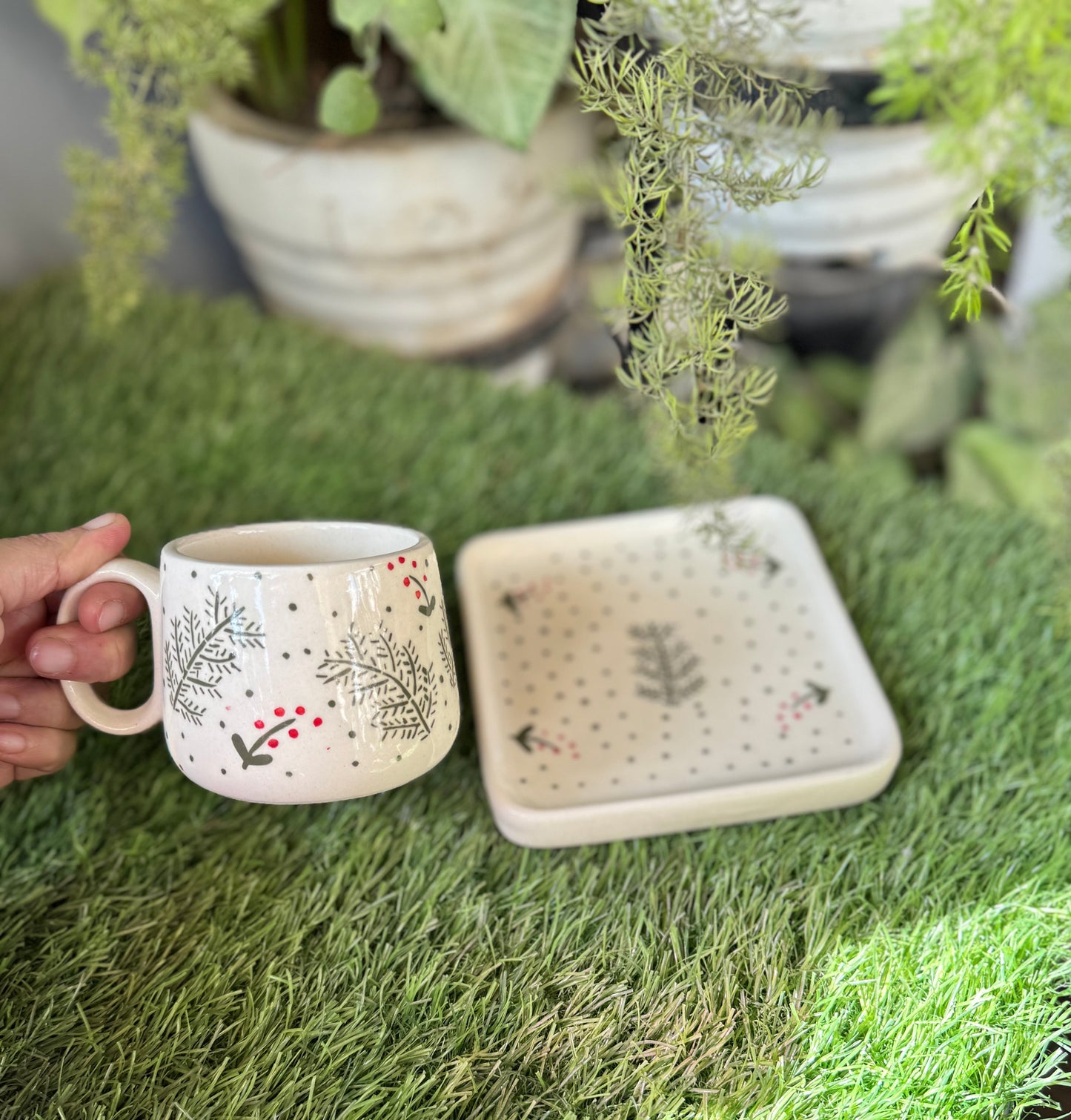 Cute Christmas Mug & Saucer Set