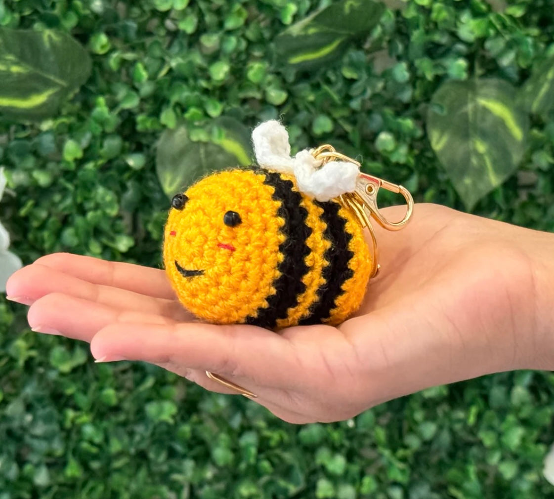 Adorable Crochet Bee Keychain