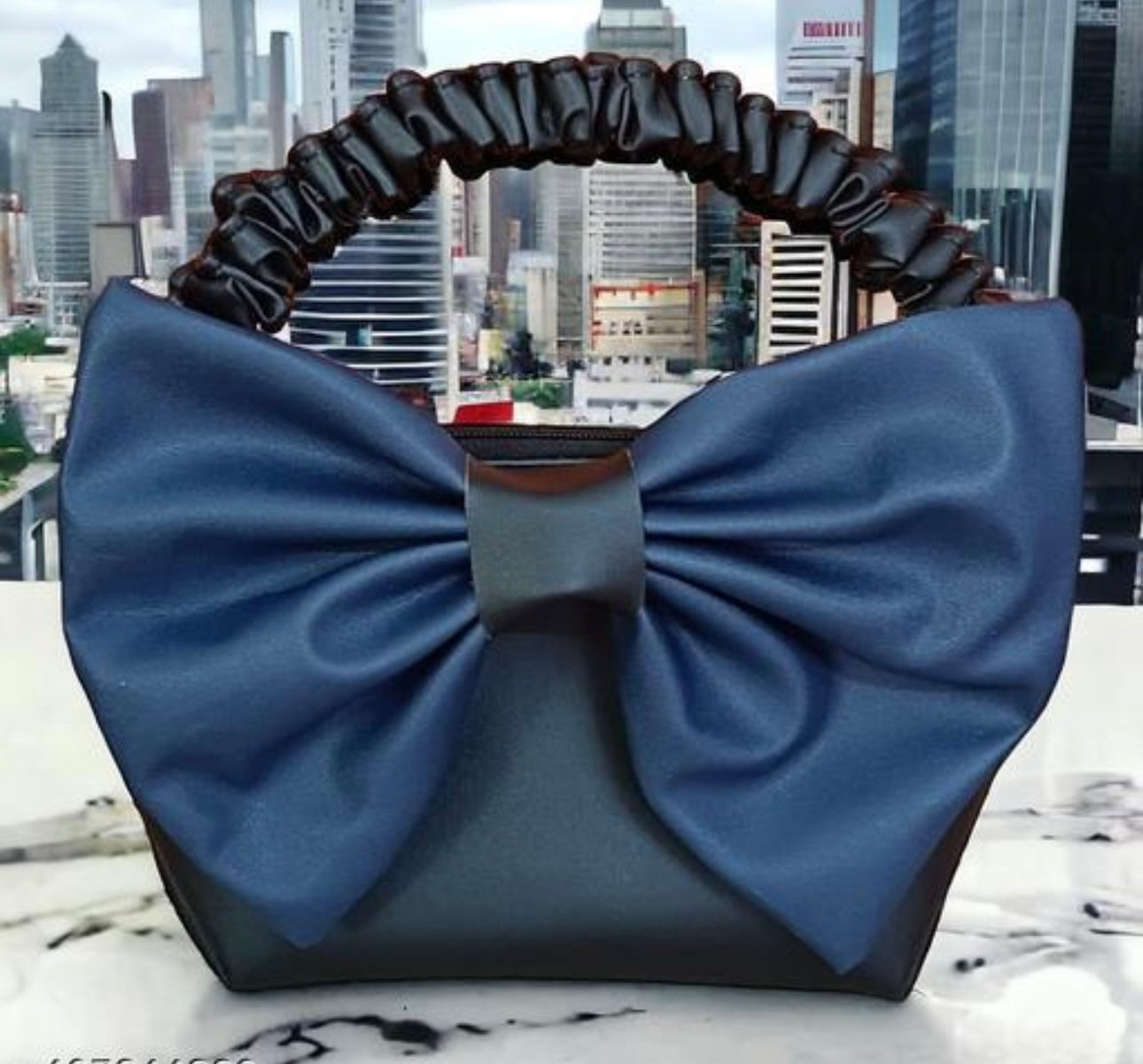 Cute Compact PU Leather Bow Bag
