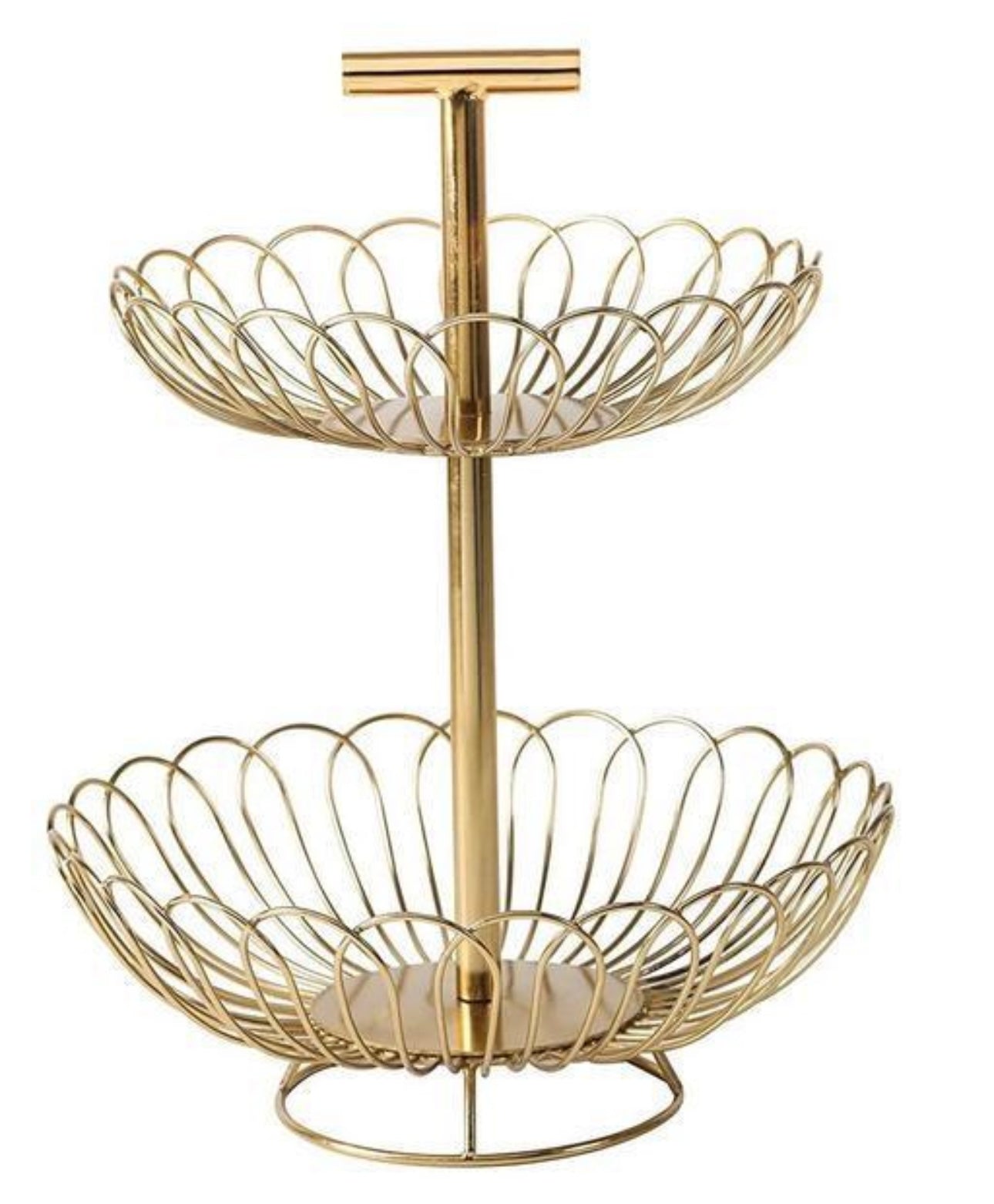 Nordic Multipurpose 2-Tier Gold Decorative Fruit Bowl