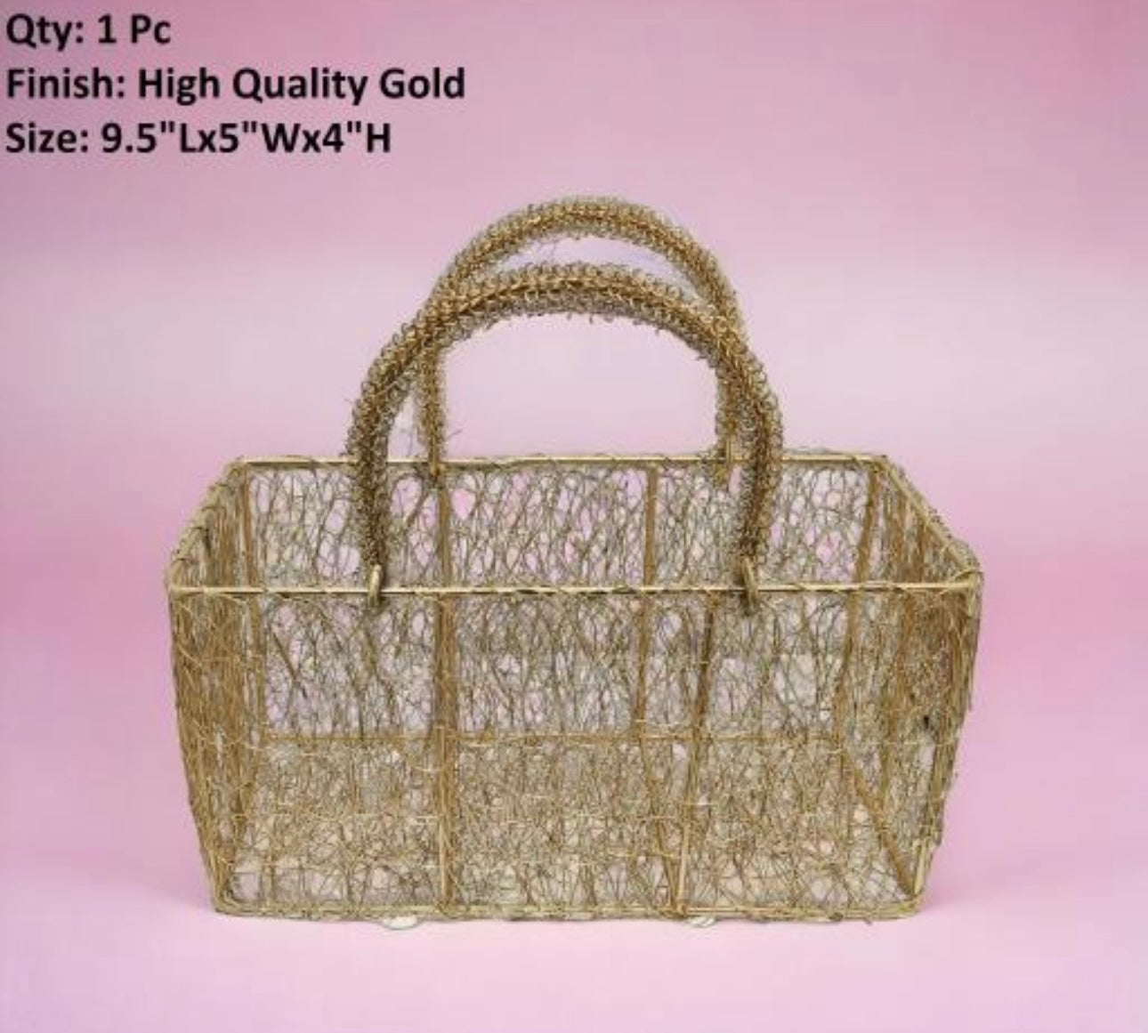 Multipurpose Gold Metal Mesh-wire Basket