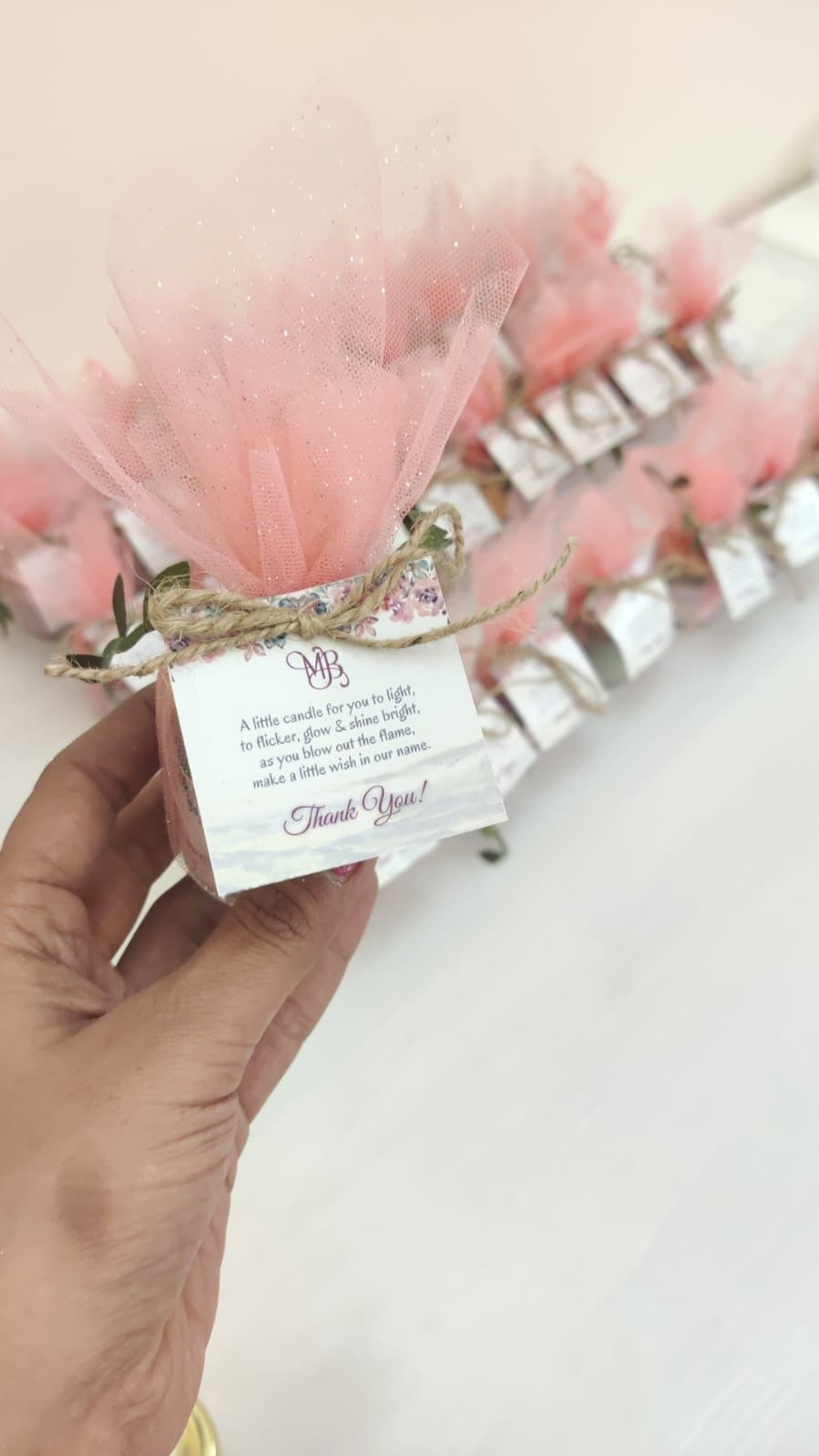 Votive Jar Candles for Return Gifts/Favours with Packaging & Personalised Tags