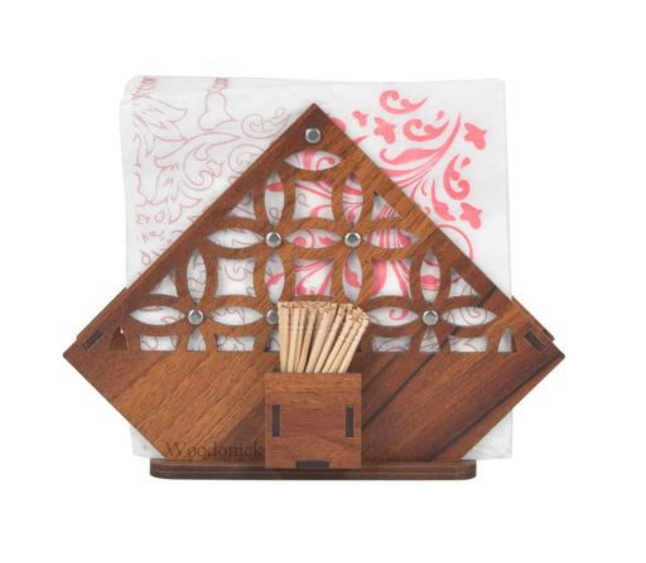 Classic Wooden 2 in 1 Tissue/Napkin & Toothpick Holder
