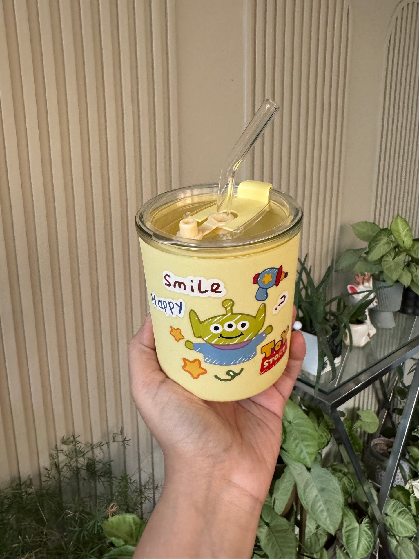 Toy Story Glass Tumbler with Lid & Glass Straw