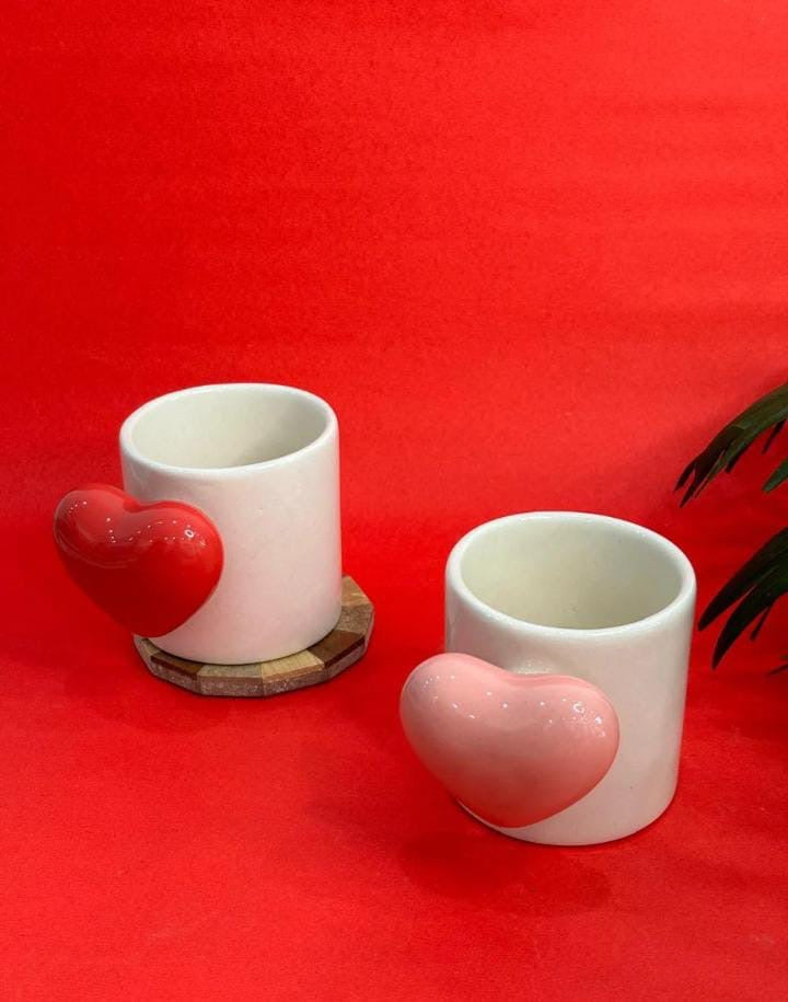 Trending 3D Pink Heart Handle Mug