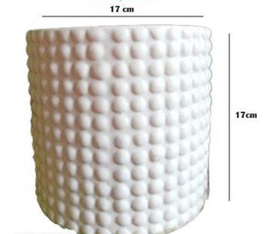 Bubble Knobbed White Vase/Planter