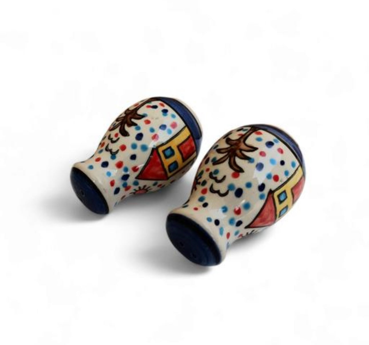 Hand-painted Stoneware Salt & Pepper Shaker Set