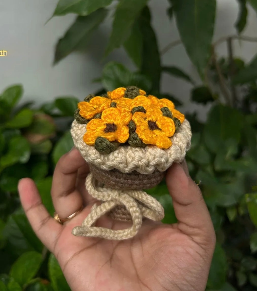 Crochet Mini Bouquet Keychain