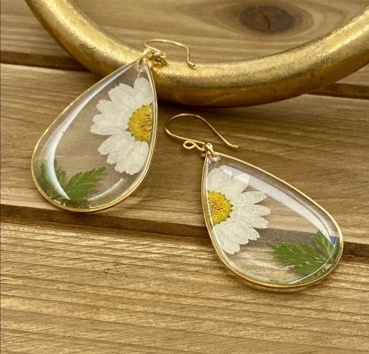 Earrings with Real Pressed Flowers