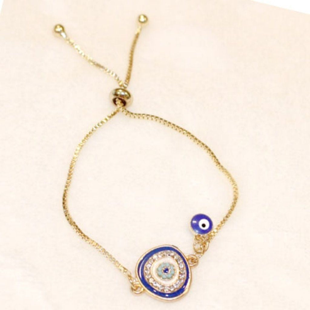 Gold Plated Petite Evil Eye Bracelet