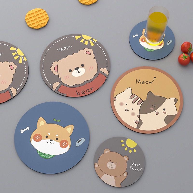 Cute Cartoon Coasters/Place Mats/Hot Pads - Set of 4