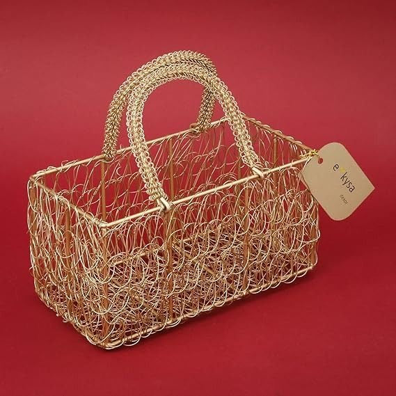 Multipurpose Gold Metal Mesh-wire Basket