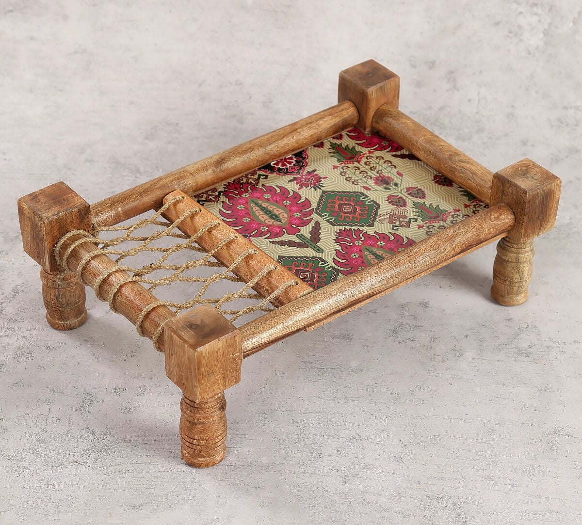 Wooden Khatiya/Cot Platter cum Serving Tray
