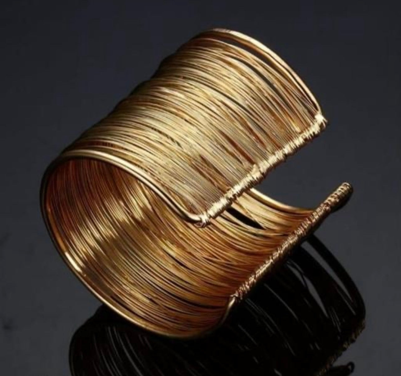 Multi-Layer Gold Wrist Cuff Adjustable Bracelet