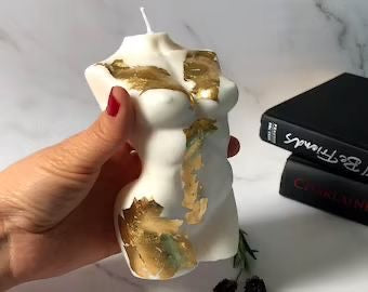 Gold Embellished Man & Woman Candles - Set of 2