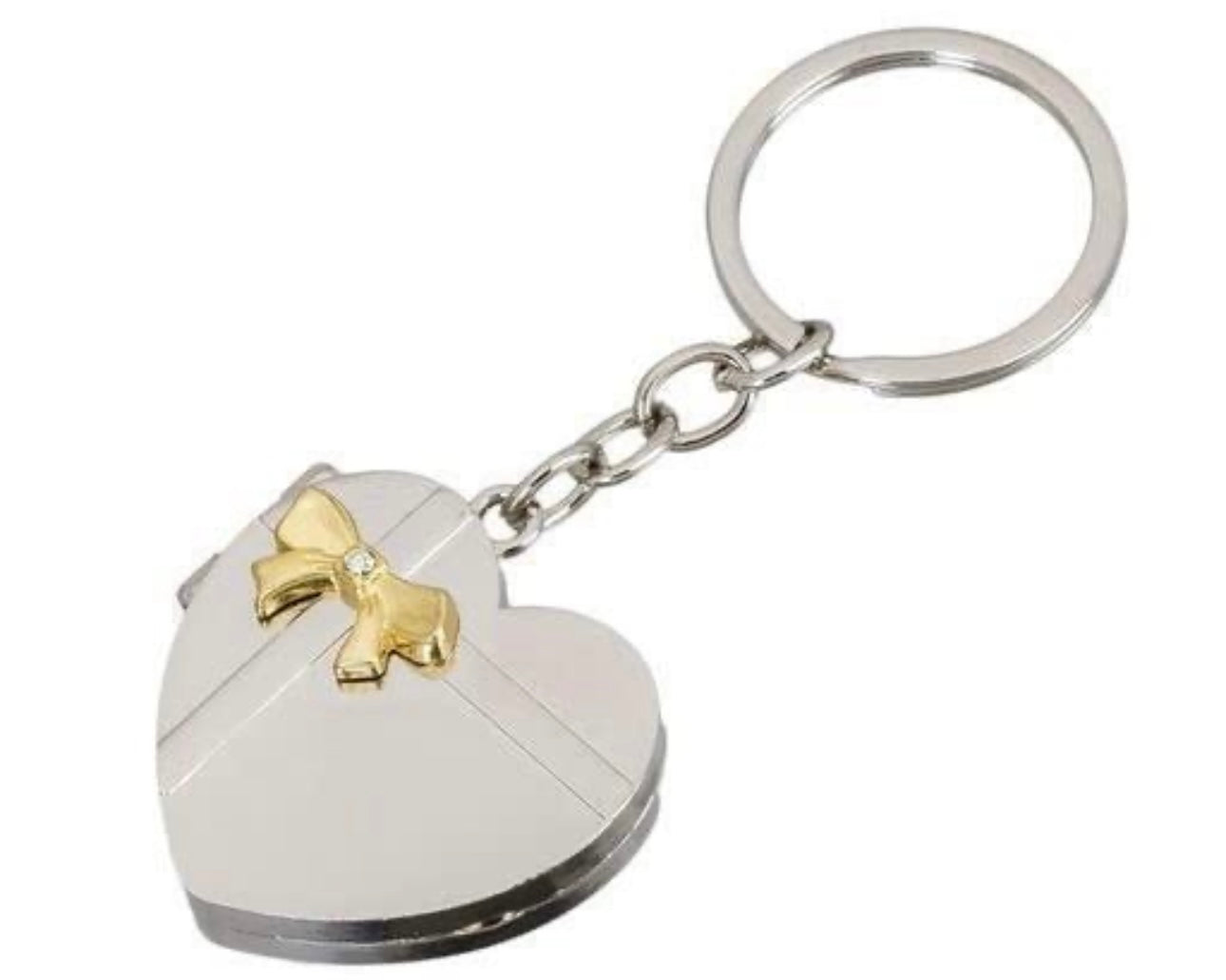 Heart Shape Couple Photo Frame Metal Keychain