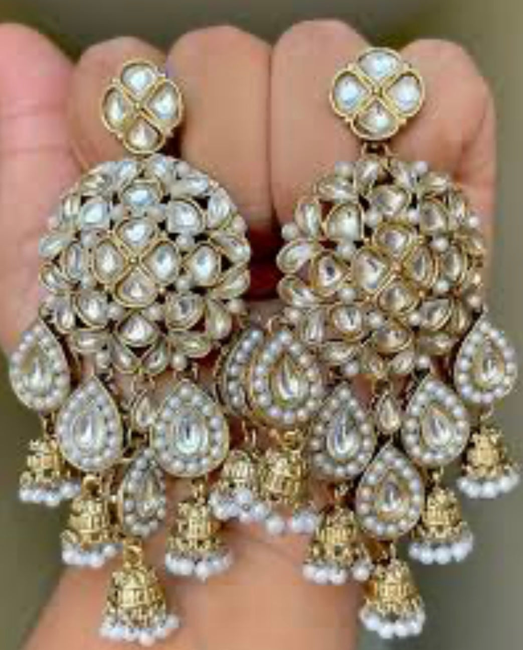 Elegant Kundan Drop Earrings