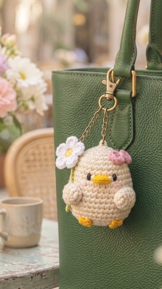 Adorable Duck Crochet Keychain