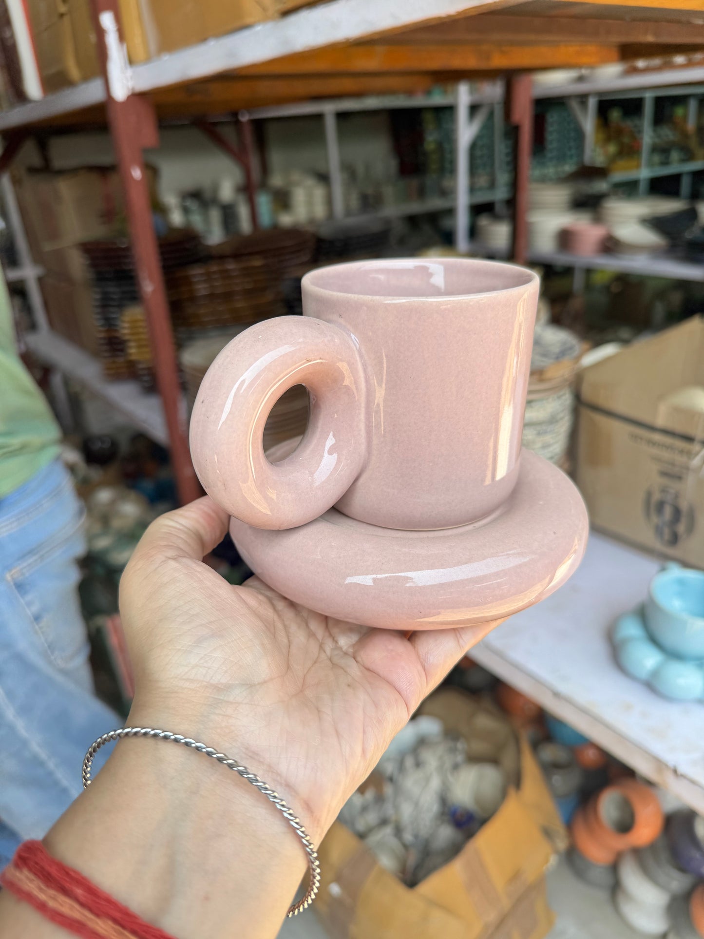 Chunky Mug with Round Saucer Set