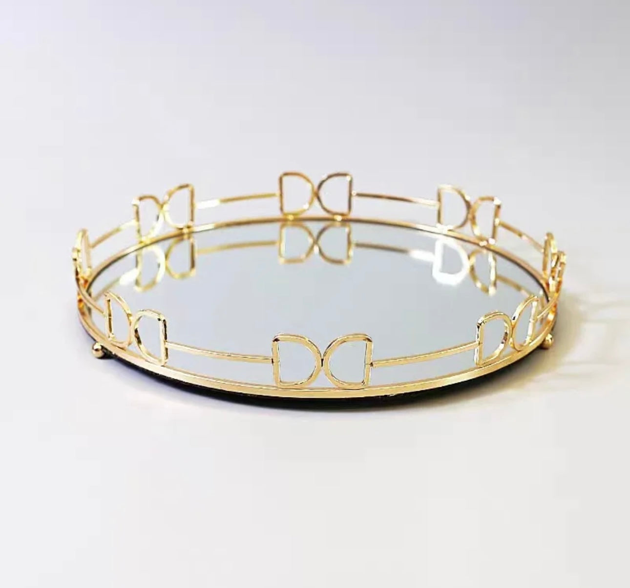 Luxe Decorative Glass Metal Tray