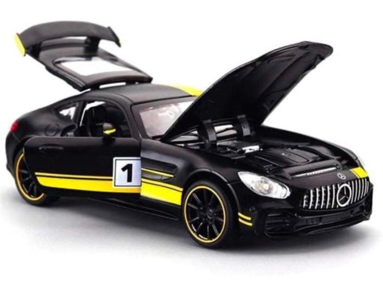 Mercedes Benz AMG GT 1:32 Scale Metal Body with Light and Sound - Open Doors Miniature Premium Toy Car