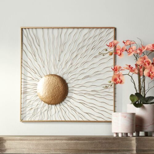 Contemporary Gold Wire Metal Wall Art