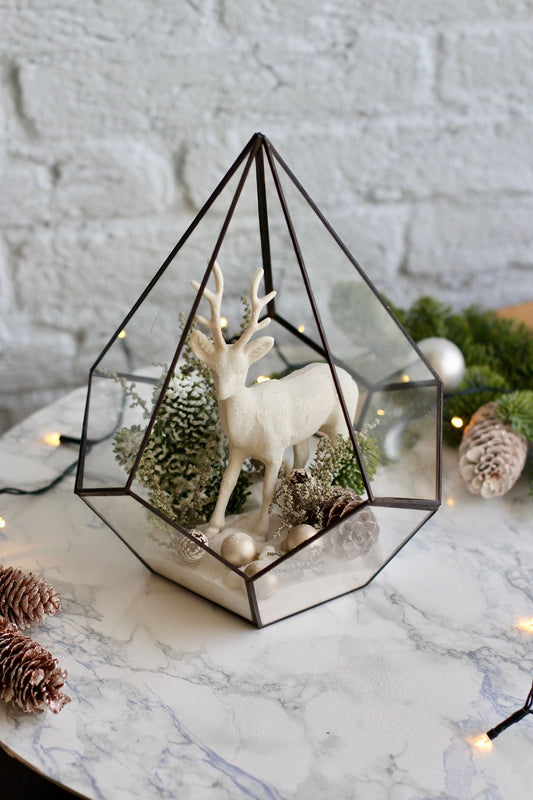 Antique Brass Terrarium - Black