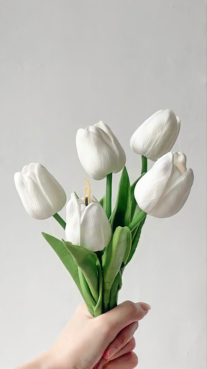 Artificial White Tulips Sticks