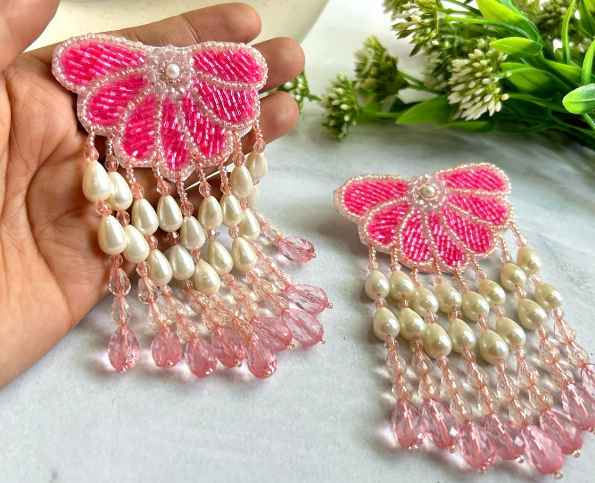 Bright Pink Raspberry Dangler Earrings