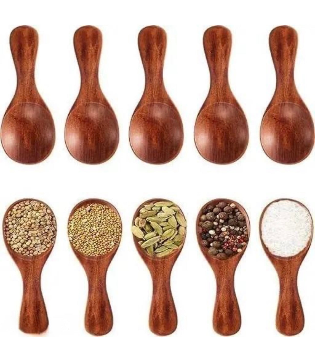 Multifunctional Wooden Spices Spoons - Set of 12