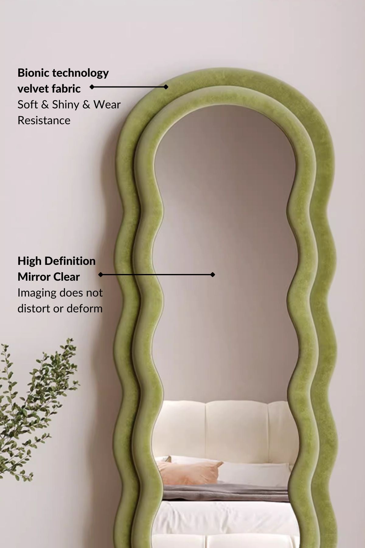 Pinterest Aesthetic Wavy Wall Mirror (Double-framed)