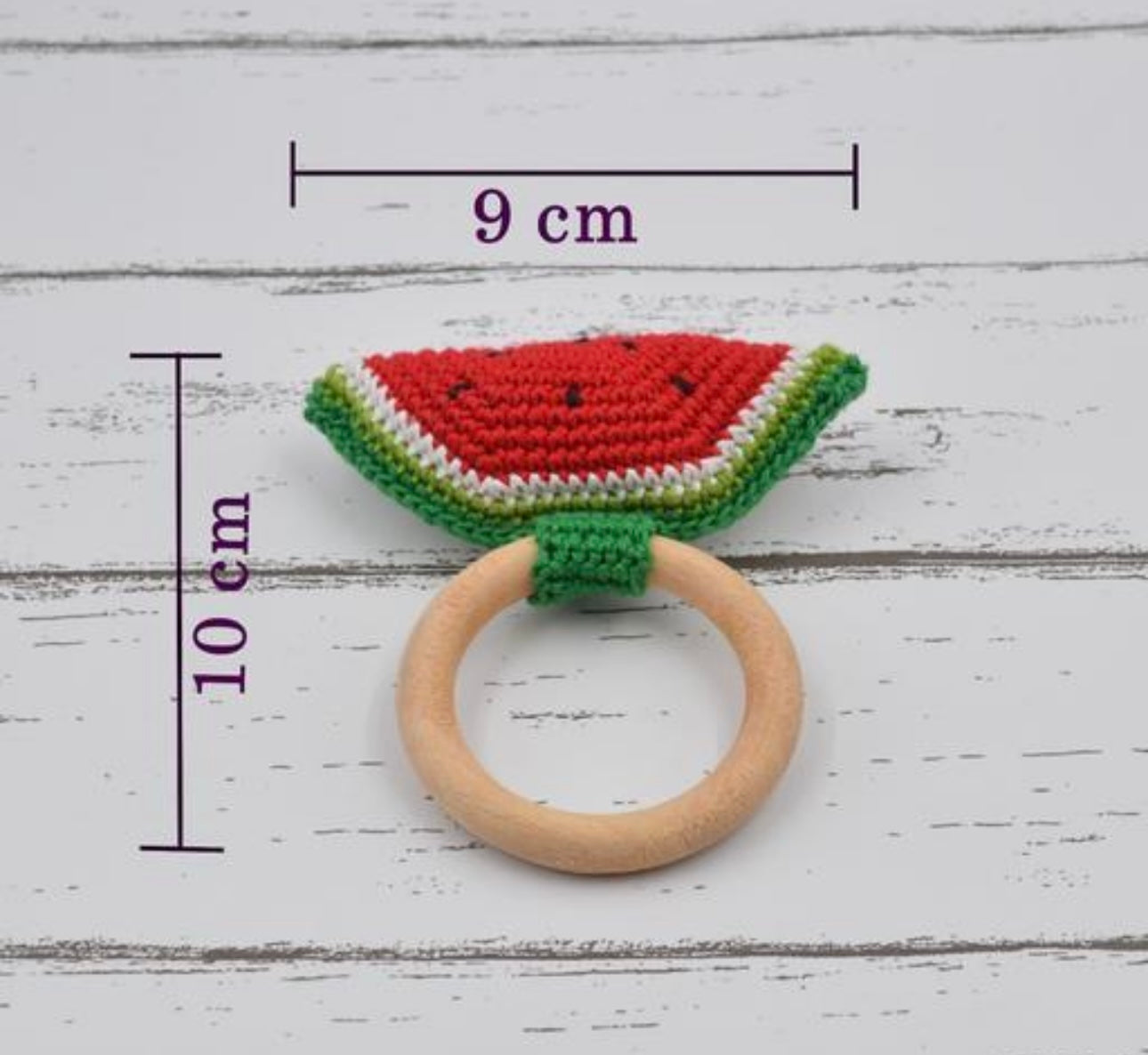 Cute Crochet Watermelon Rattle Keychain