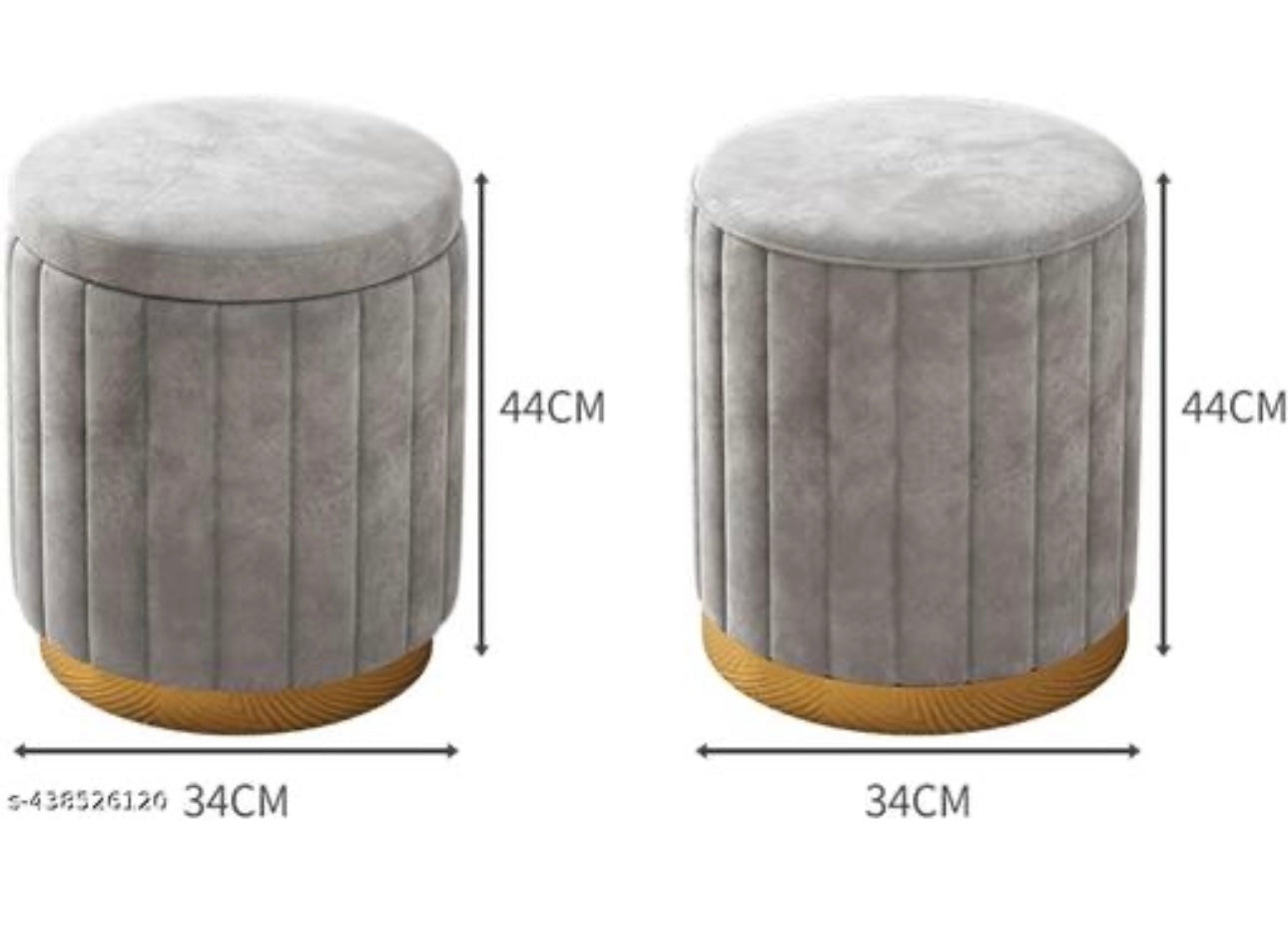 Nordic Velvet Fabric Ottoman Pouffee