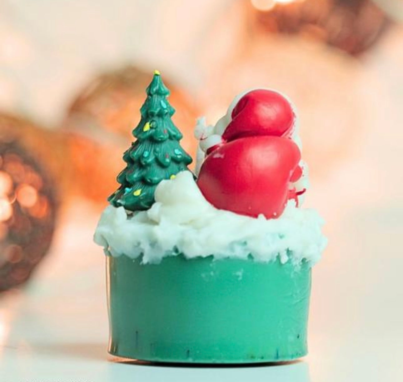 Decorative Cute Santa Claus with Christmas Tree Candle