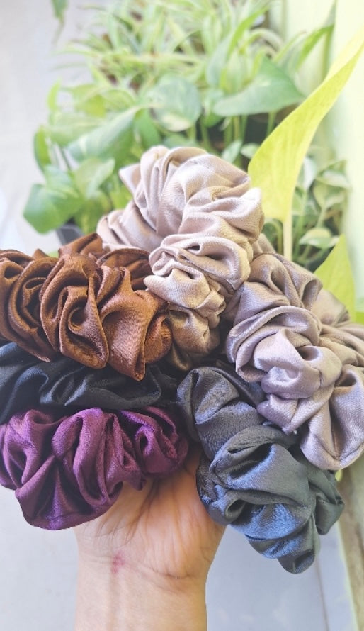 Premium Satin Srunchies - Set of 6