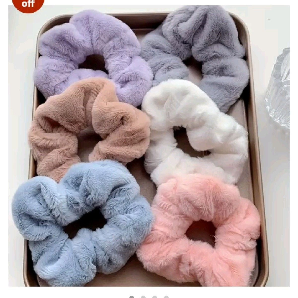 Korean Thick Plush Velvet Scrunchies - Set of 4 (Assorted Colors)